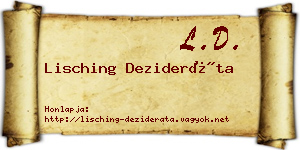 Lisching Dezideráta névjegykártya